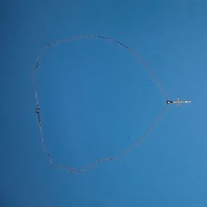 10k White Gold Cross 17 Tiny Diamonds and 10k Adj. White Gold Cable Chain